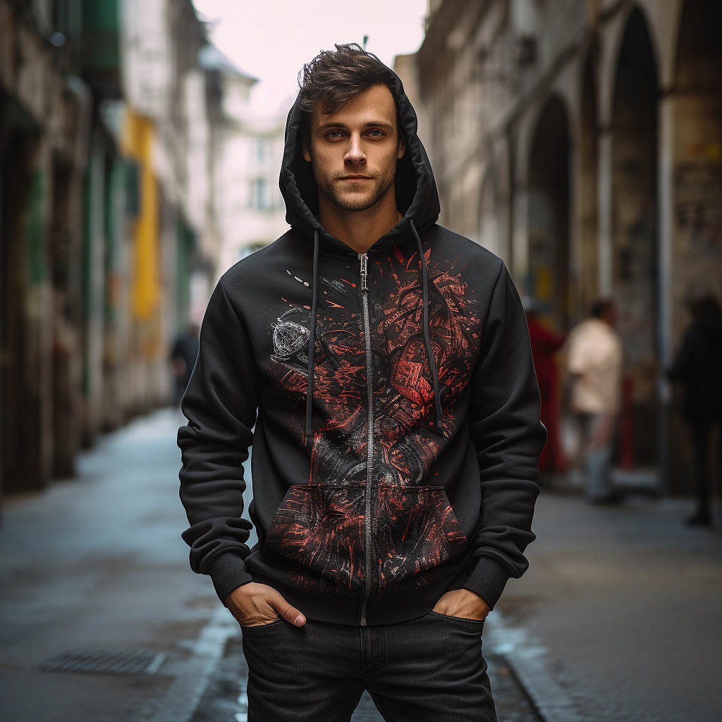 zip up hooded sweatshirt