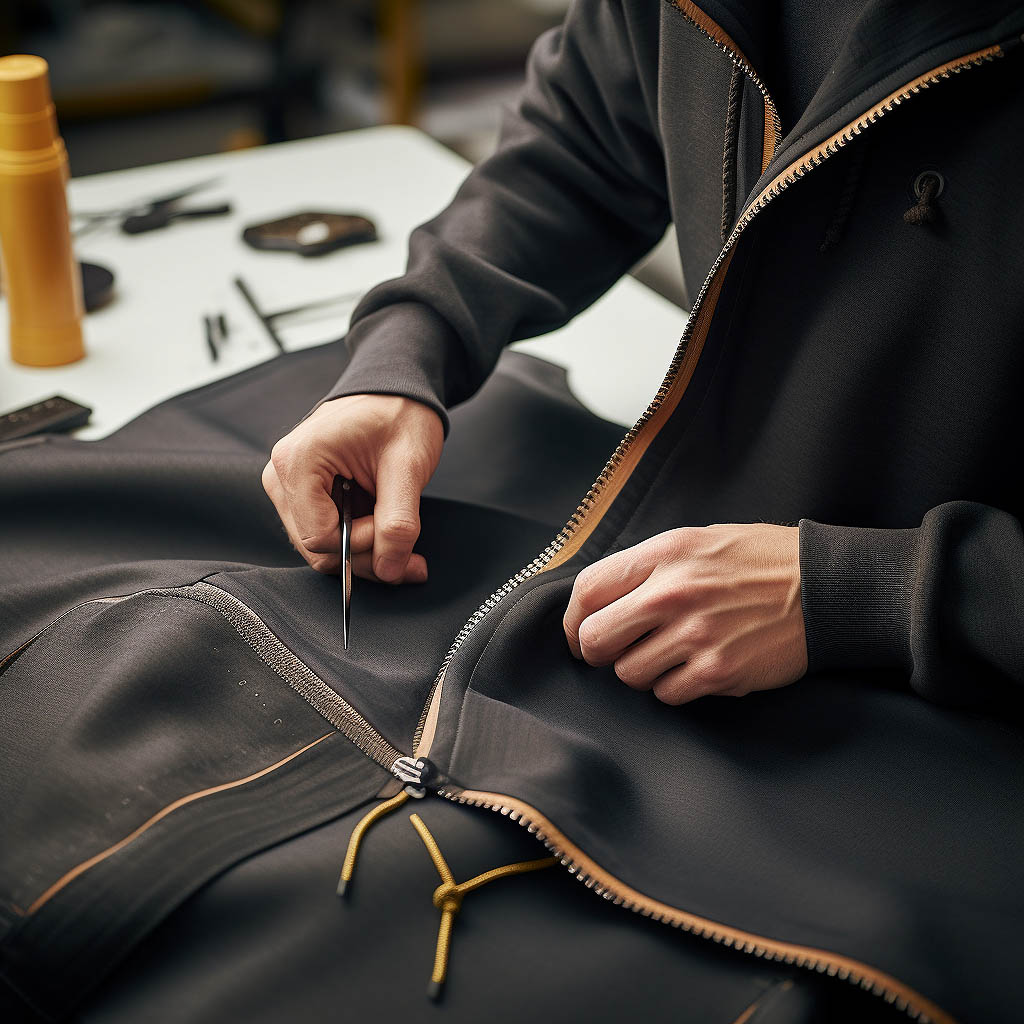 Craftsmanship in a zip-up hoodie is evident in its stitching and construction.