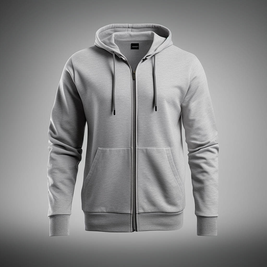 Professional knowledge emphasizes the importance of fabric choice in the construction of a zip-up hoodie.