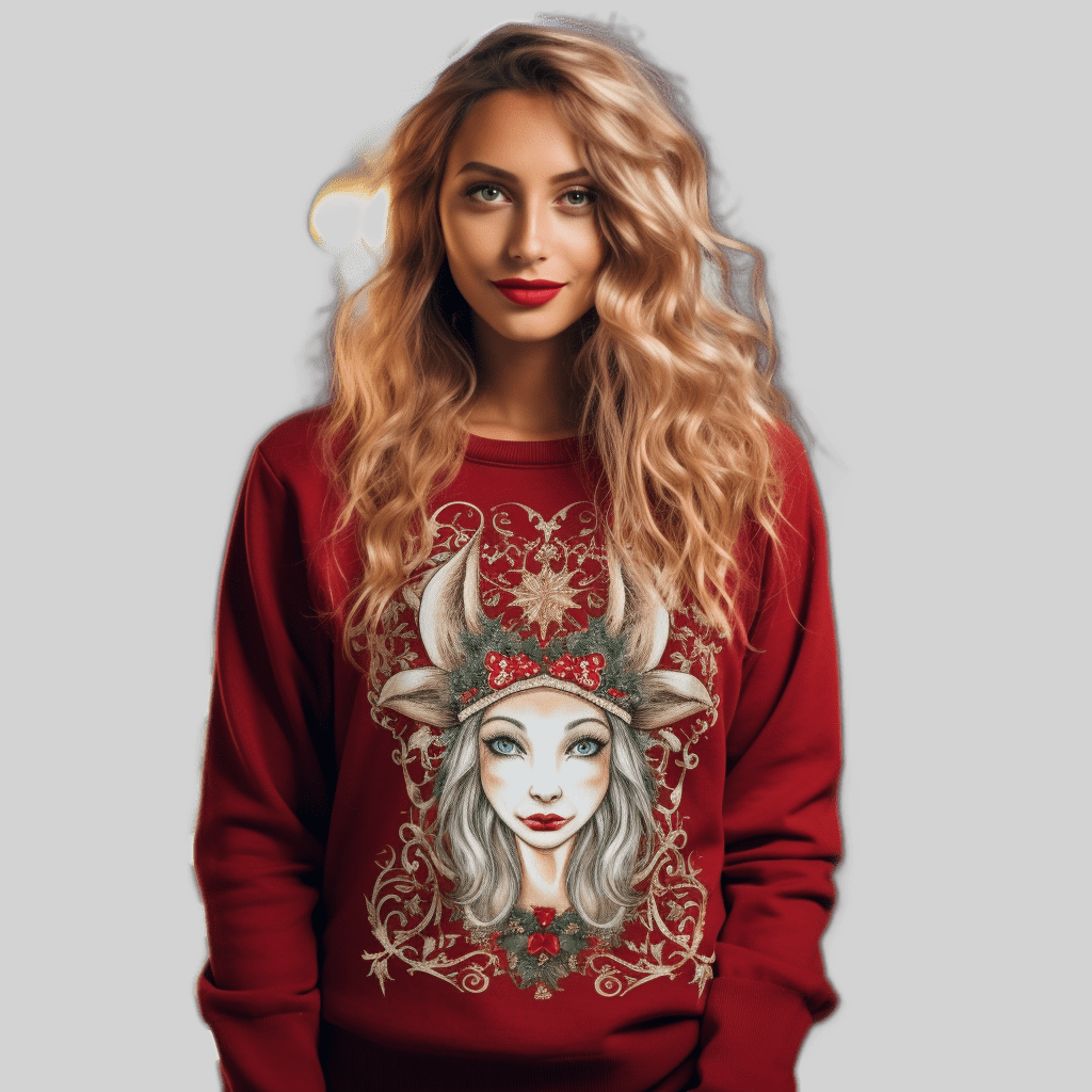 Festive Elegance: Ladies' Christmas Sweatshirt for Cozy Celebrations and Stylish Holiday Cheer