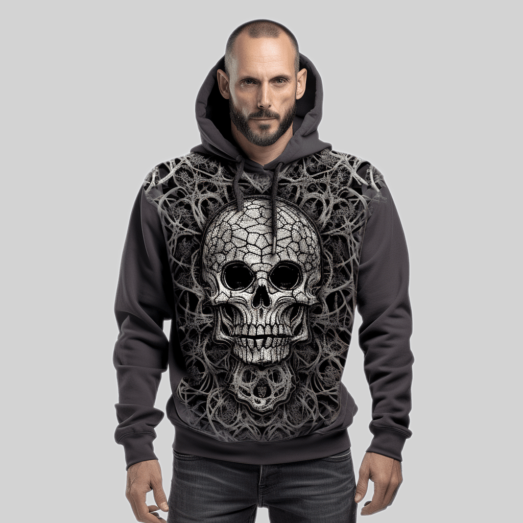 Edgy Comfort: Skeleton Hooded Sweatshirt for a Bold Statement and Unmatched Warmth