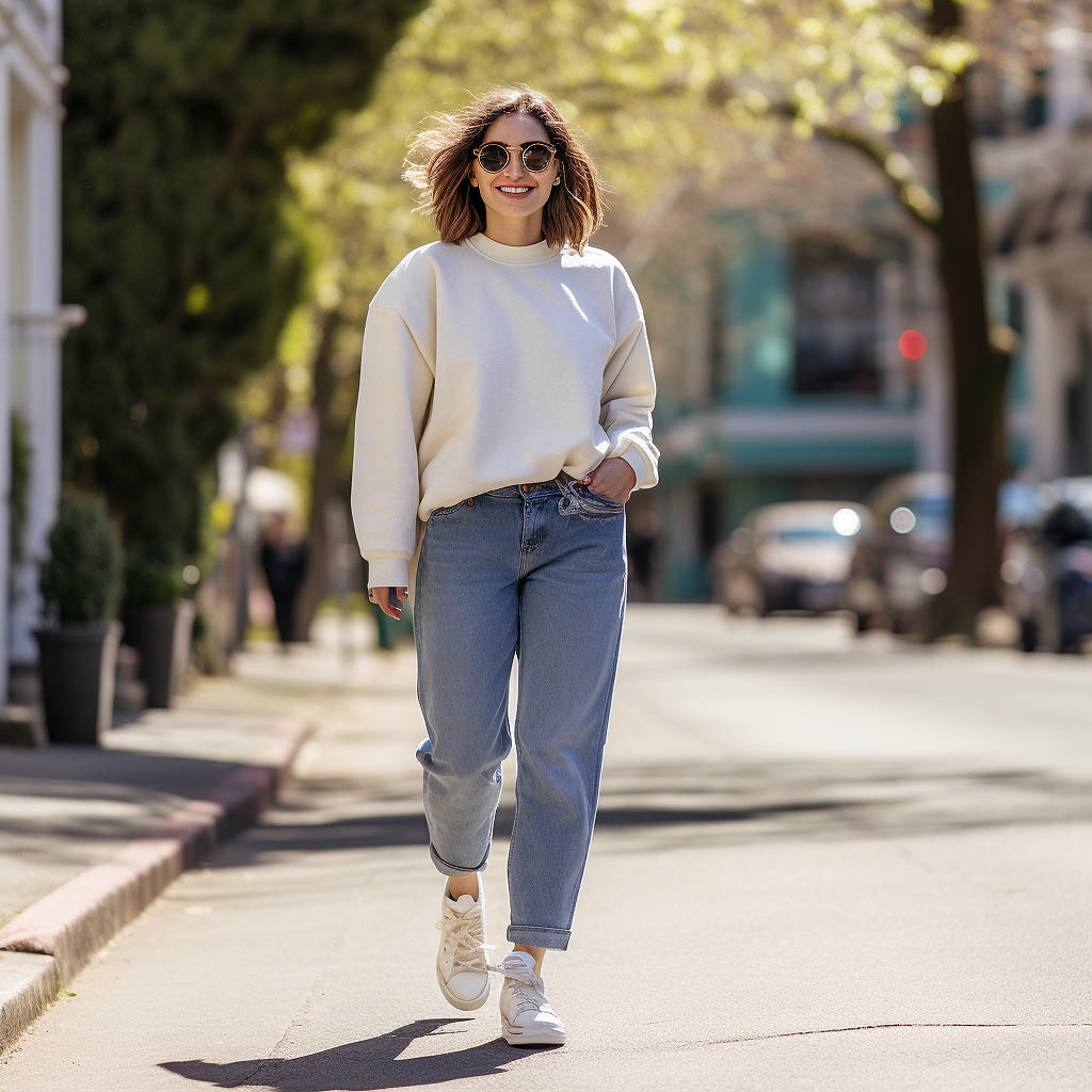 Women's crew neck casual sweatshirt