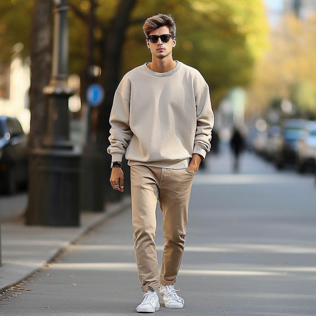 Men's Basic Crew Neck Sweatshirt