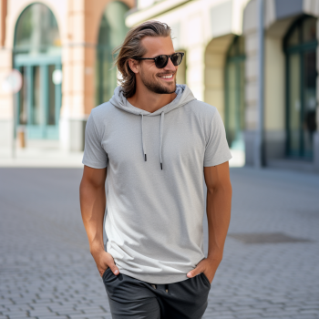 Blend of Comfort and Style: Discover Our Hood T-Shirt for a Trendy, Casual Look