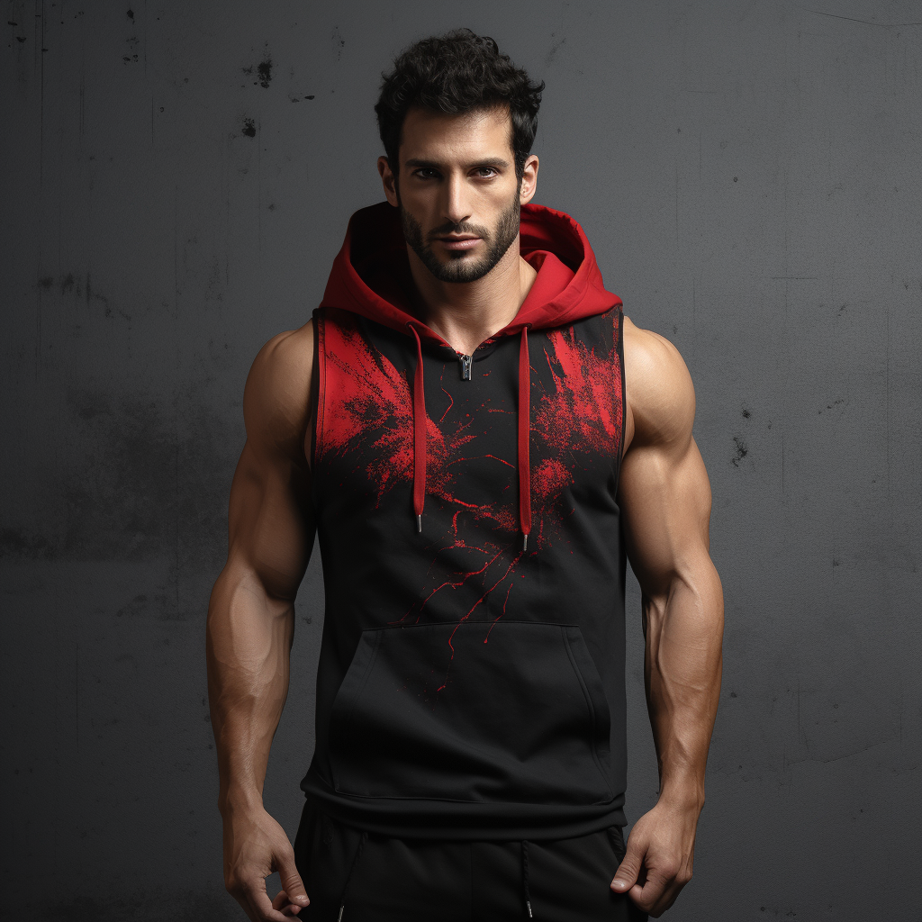 Edgy Comfort Redefined: Sleeveless Hooded Sweatshirt for a Bold, Athletic Look