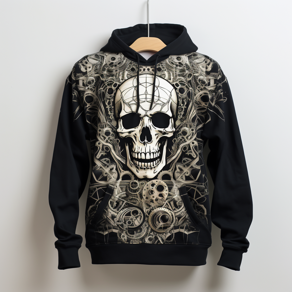 Edgy Comfort: Skeleton Hooded Sweatshirt for a Bold Statement and Unmatched Warmth