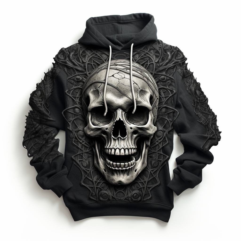 Edgy Comfort: Skeleton Hooded Sweatshirt for a Bold Statement and Unmatched Warmth