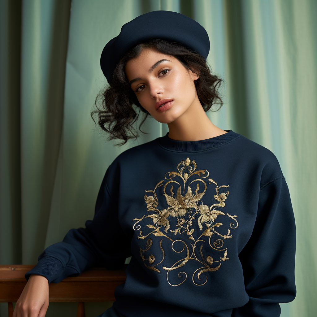 Elegant Craftsmanship: Embroidery Sweatshirt for a Touch of Artistry in Everyday Wear