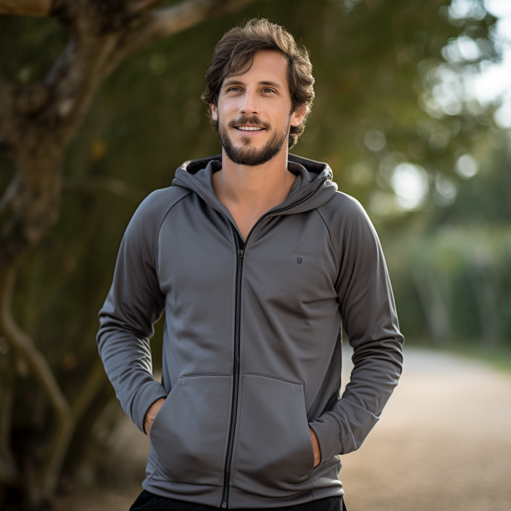 Functional Style on the Go: Men's Zip-Up Sweatshirt for Versatile Comfort and Durability