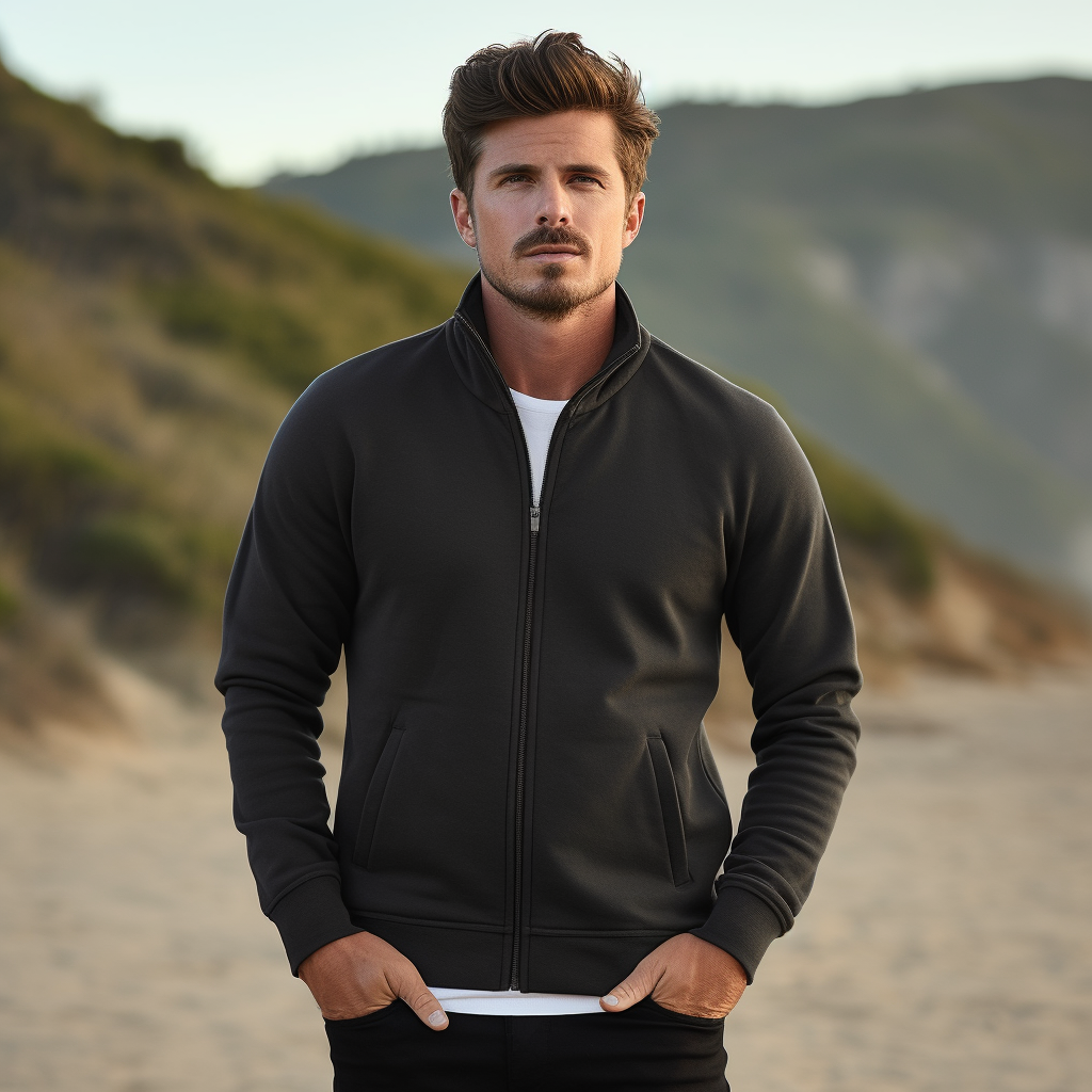 Functional Style on the Go: Men's Zip-Up Sweatshirt for Versatile Comfort and Durability