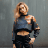 Modern Edge Meets Comfort: Crop Sweatshirt for a Chic, Casual Look