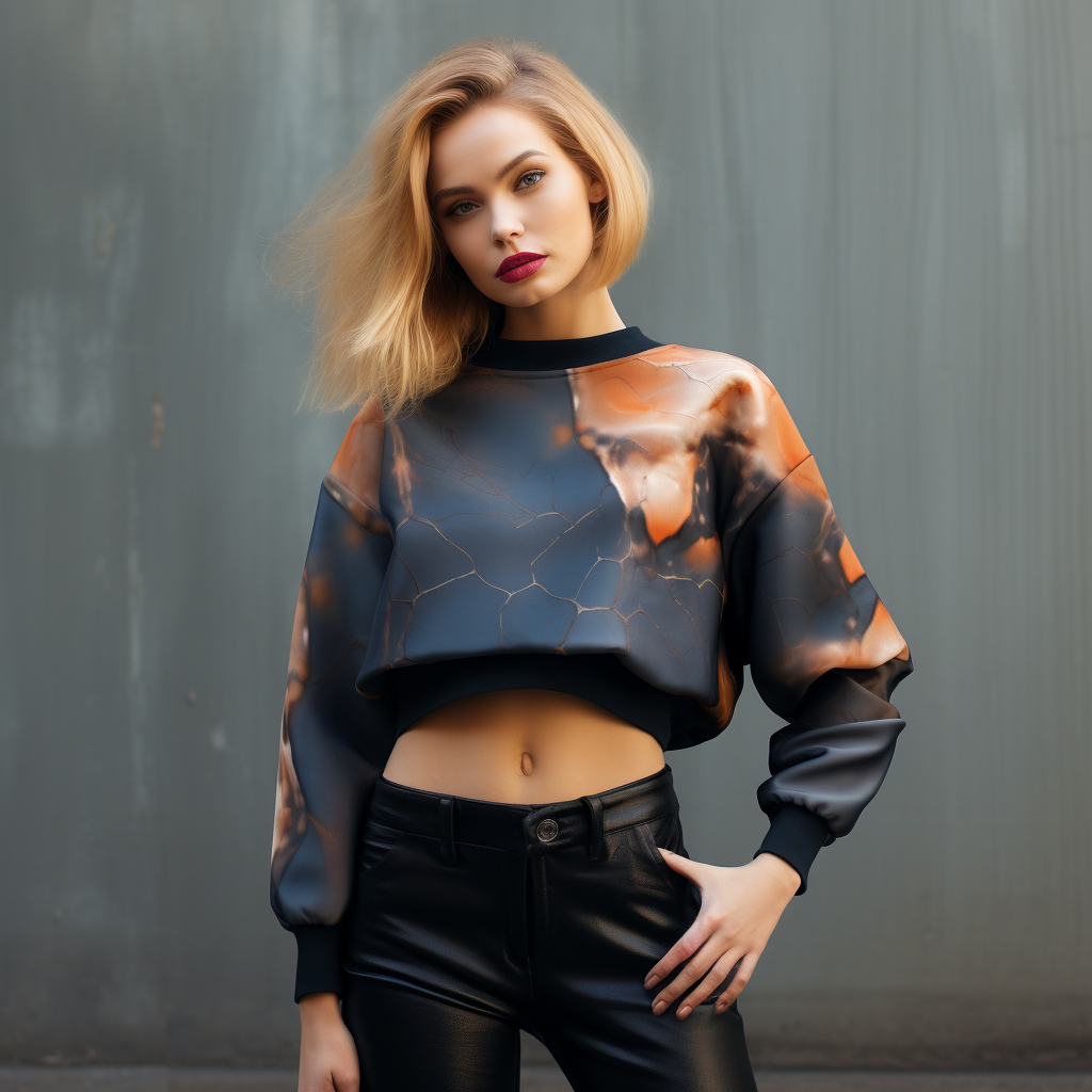 Modern Edge Meets Comfort: Crop Sweatshirt for a Chic, Casual Look