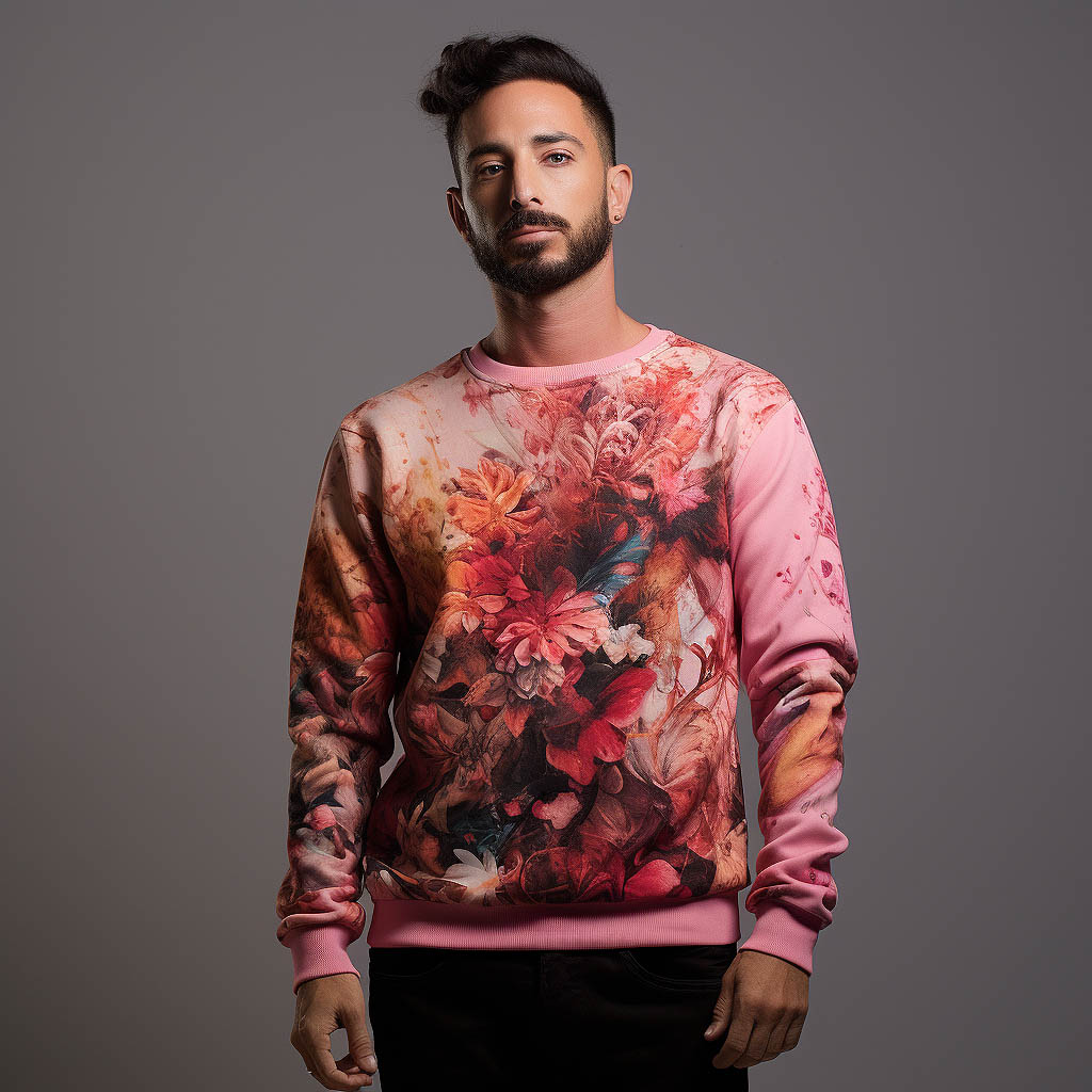 One man dressed by Bamboo Fiber Crew neck sweatshirt made of fabric