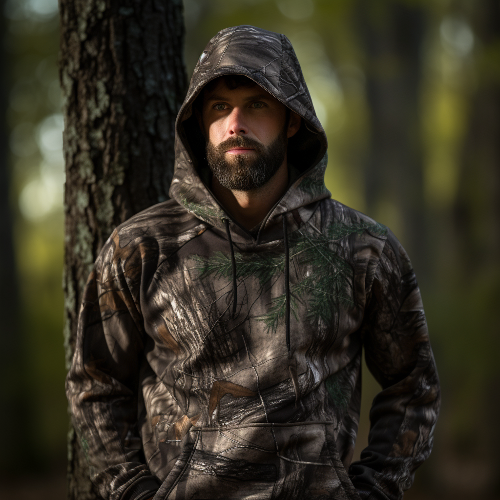 Stealth Mode Activated: Camouflage Hooded Sweatshirt for Ultimate Concealment and Comfort