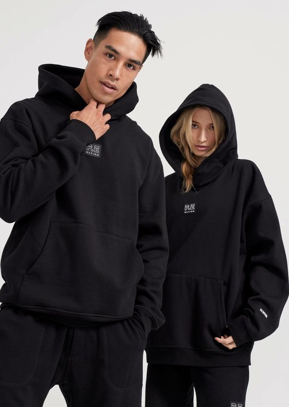 black hoodies with couple