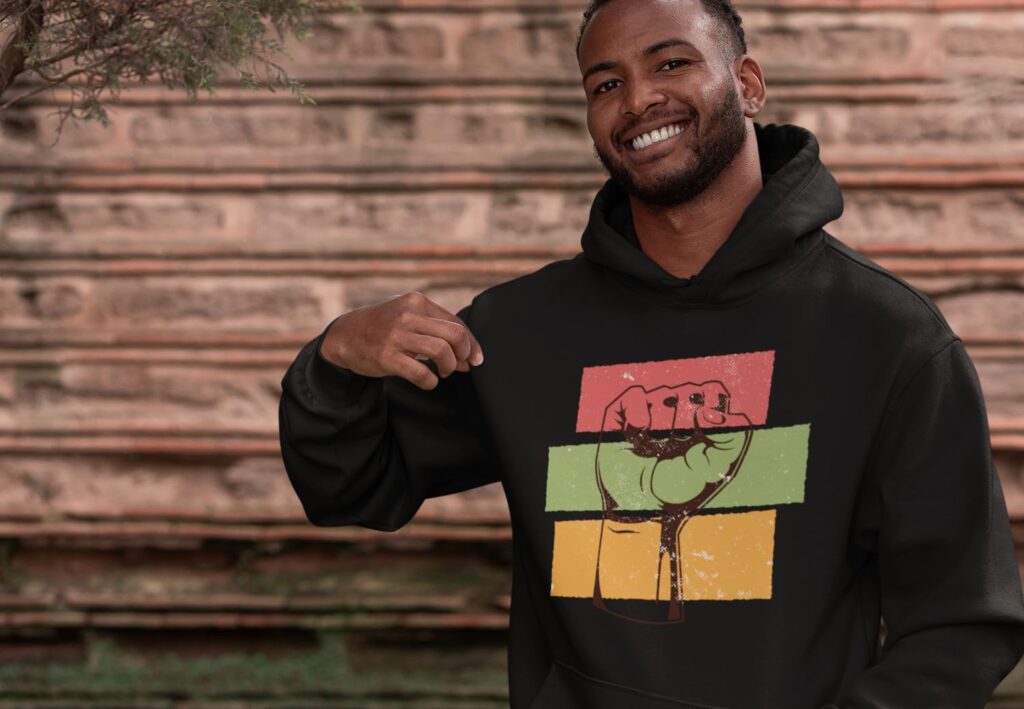 black hoodies with smile