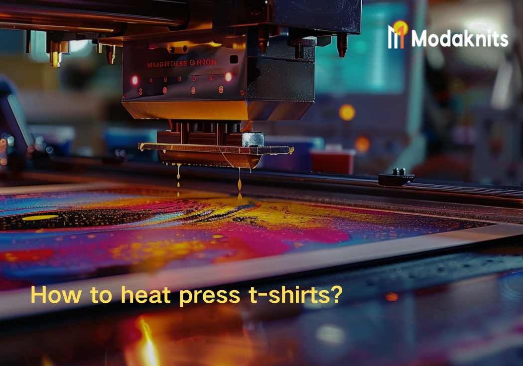 Close-up of a heat press machine transferring vibrant designs onto T-shirts.