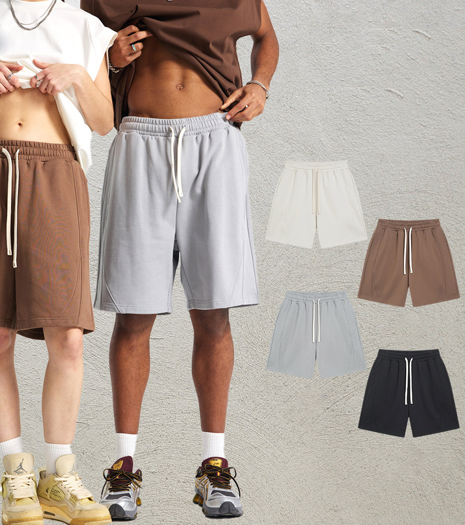 Casual Patchwork Fleece Sweat Shorts