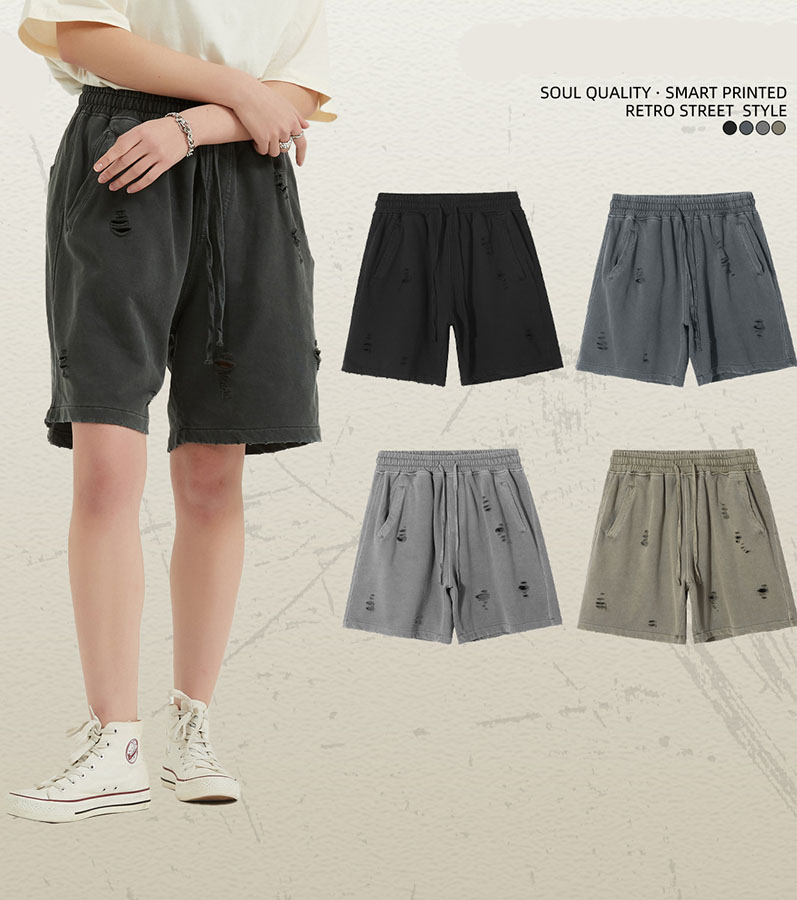 Men's and Women's Vintage Distressed Loose Fit Shorts