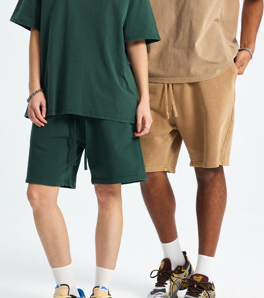 Vintage Washed Cotton Fleece Casual Shorts