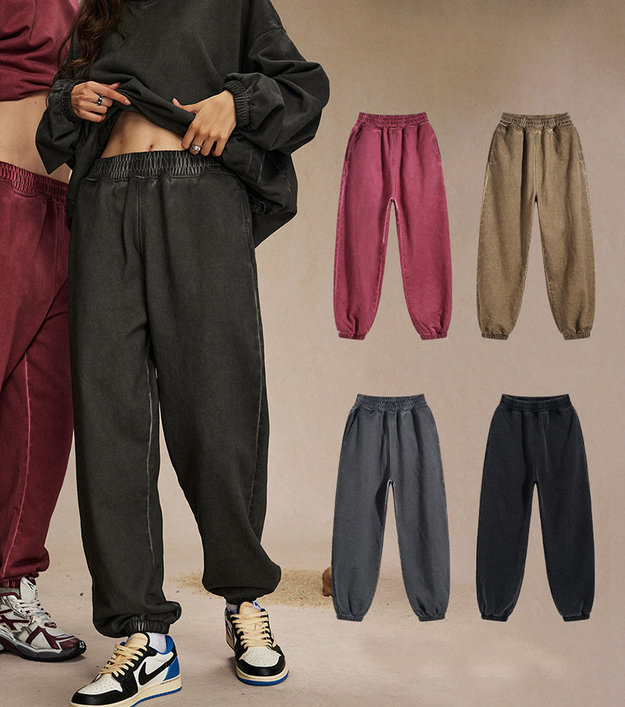 Vintage Washed Elastic Cuff Sweatpants