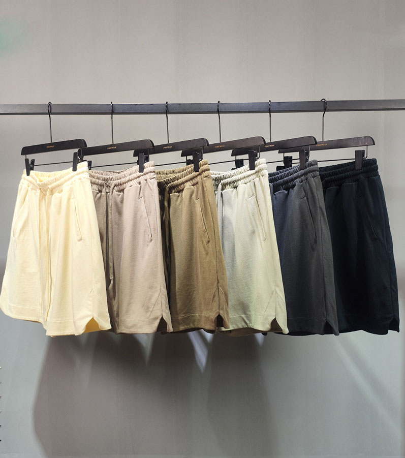 Washed Cotton Side Split Casual Shorts