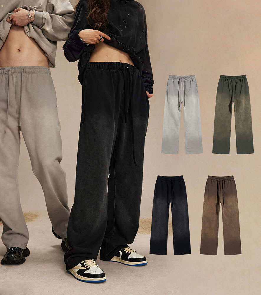 Washed Gradient Straight Sweatpants
