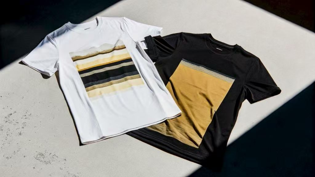 white and black t-shirts with modern graphic designs